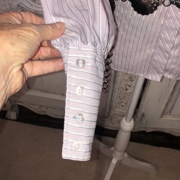 Millie Sweet VINTAGE Lavender Stripe Western Riding Button Down Blouse Size 5/6 - Picture 5 of 13